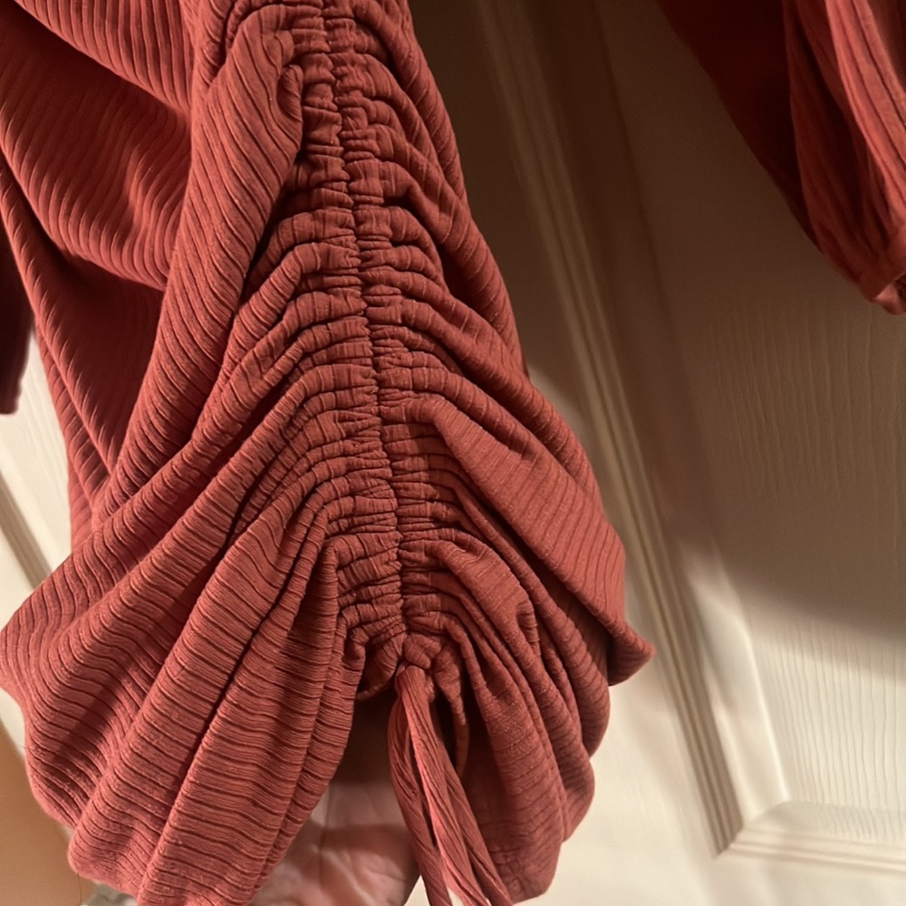 Vestique Ribbed Rust Mini Dress - Picture 3 of 7